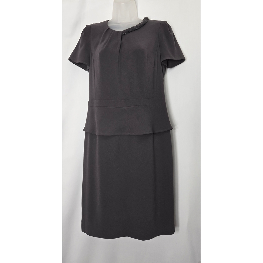 Gerard Darel Elegant Gray Dress With A Jeweled Neckline